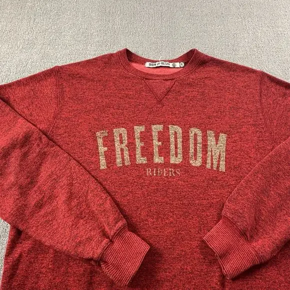 Iron And Resin Sweater Adult Extra Large Red Long Sleeve Casual Moto Men's - Picture 3 of 13